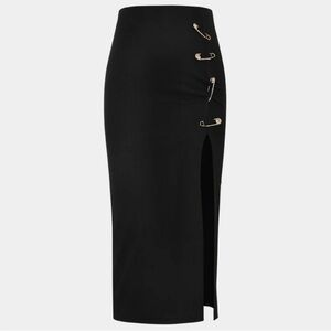 065. Micas Pothook Detail Split Midi Skirt. NWT.
